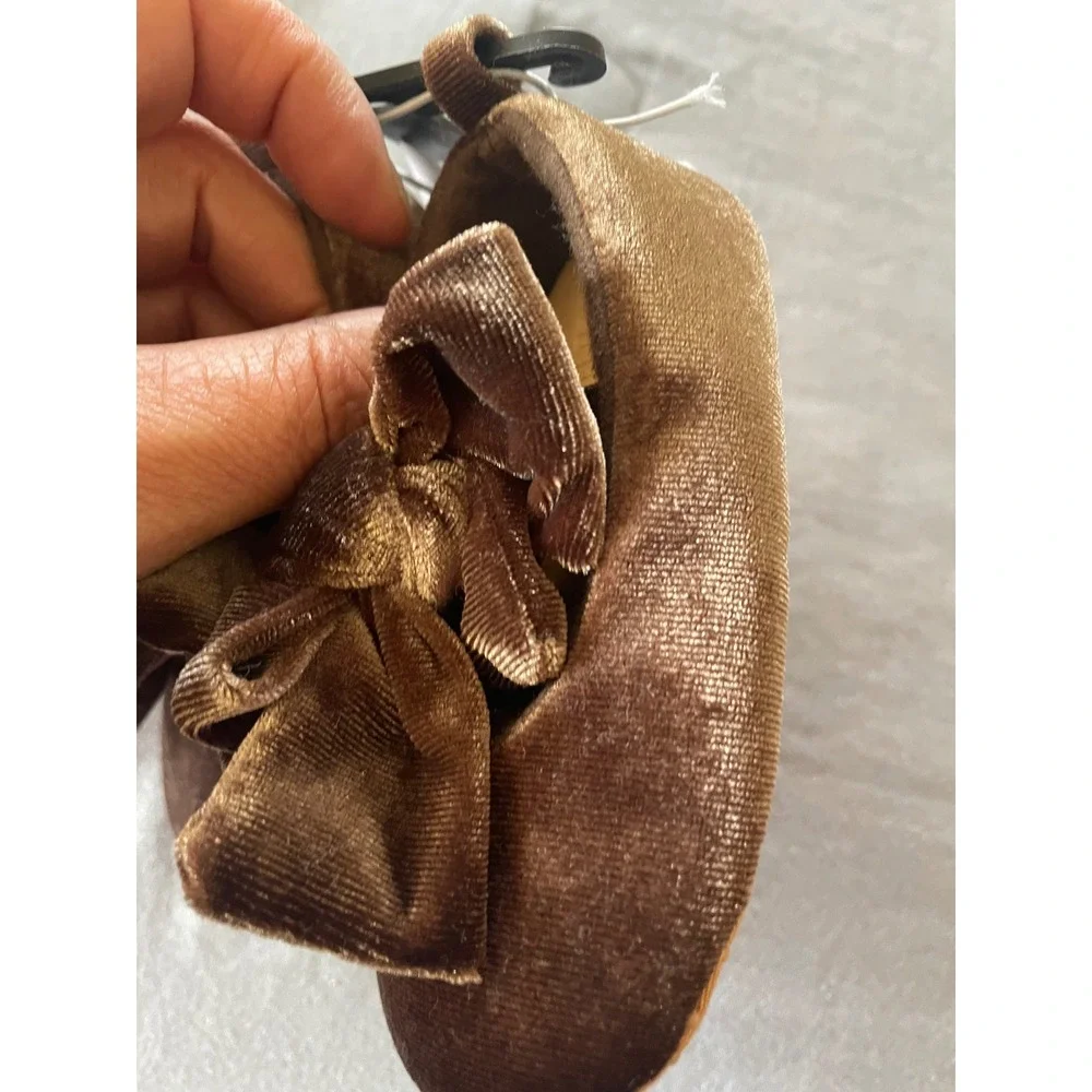 Old Navy Baby Girls Brown Velvet Bow Ballet Flats Shoes 18-24M NWT 837992-00-1